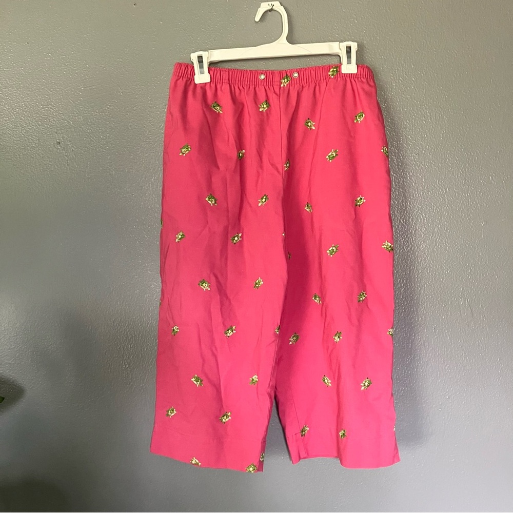 Karen Scott Pink  Bottoms with Playful Pattern